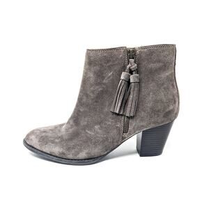 Vionic Womens 9 Boots Madeline Heel Zip Tassel Ankle Gray Comfort